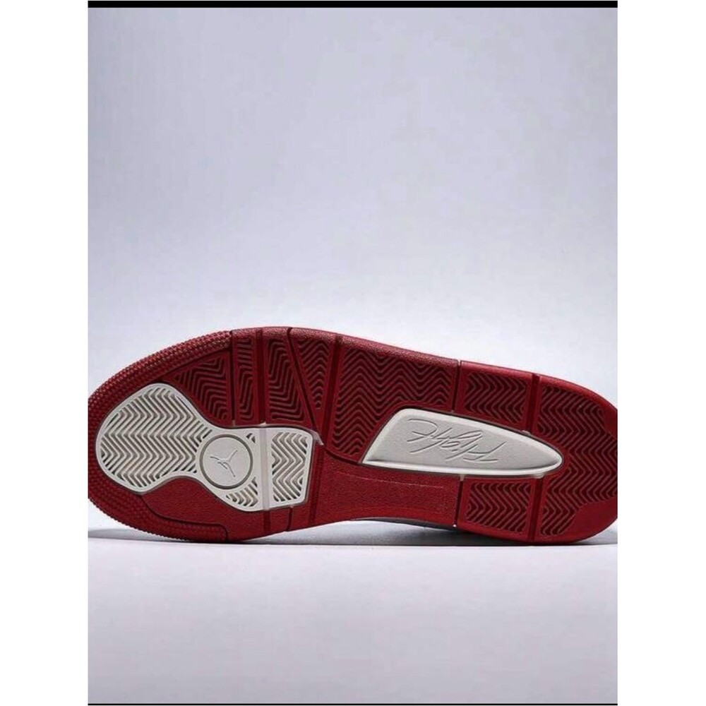 Jordan Men's White and Red Athletic Sneakers - Picture 5 of 6